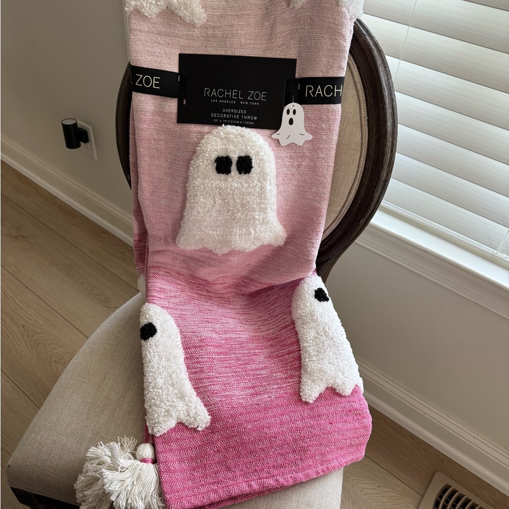 Rachel Zoe Pink Ghost Throw Blanket - 2025 Halloween! 👻